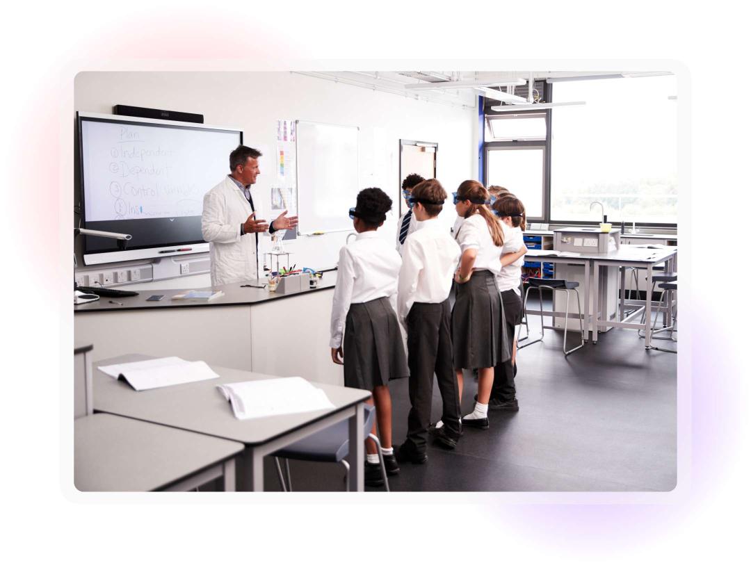 Teaching taking place in a secondary school academy