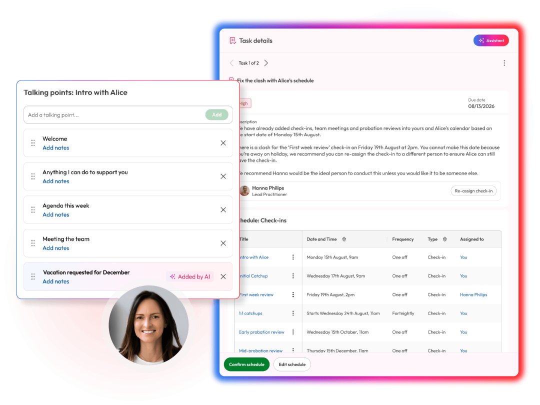 Screens to demonstrate onboarding capabilities within People First platform