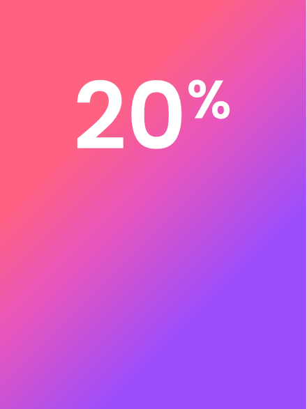 Gradient card with 20% on