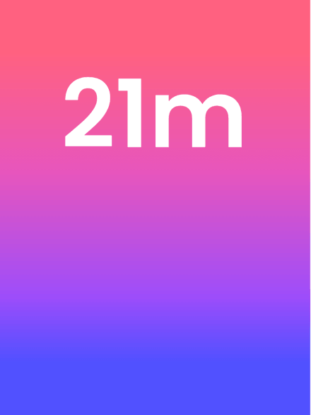Gradient card with 21m on