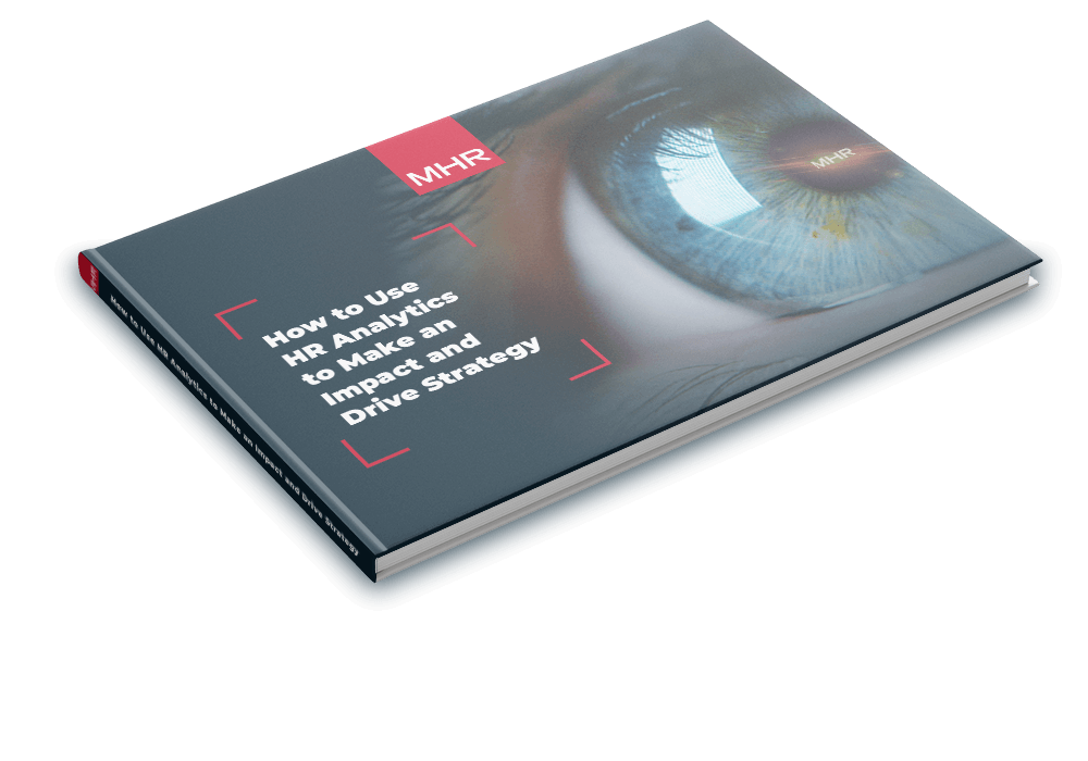 book with MHR logo titled "How to use HR Analytics to make an impact and drive strategy"