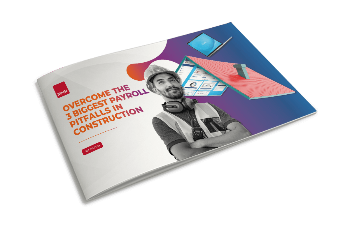 Front cover of 3 biggest payroll pitfalls in construction guide.