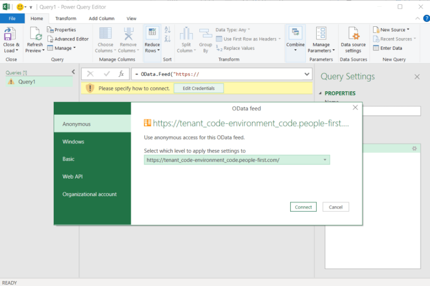 Screenshot to demonstrate 'edit credentials' dialog box. 