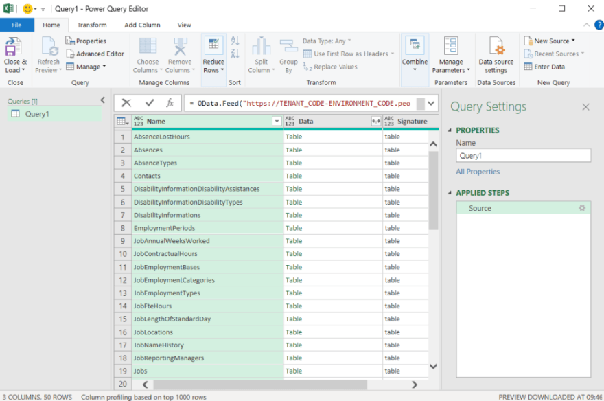 Screenshot demonstrating query success