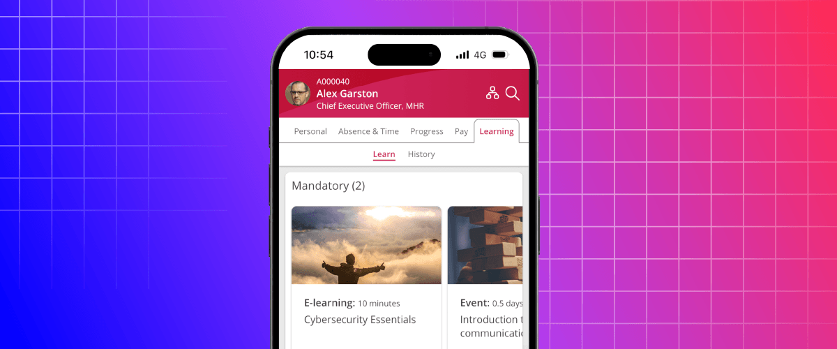 A phone displaying People First learning 
