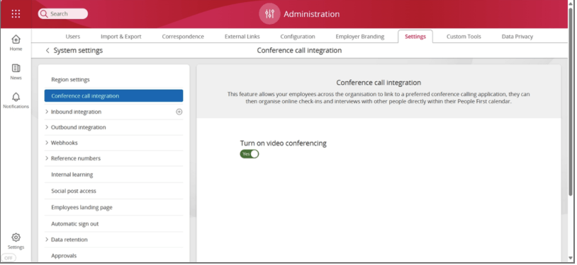 PF conference call integration