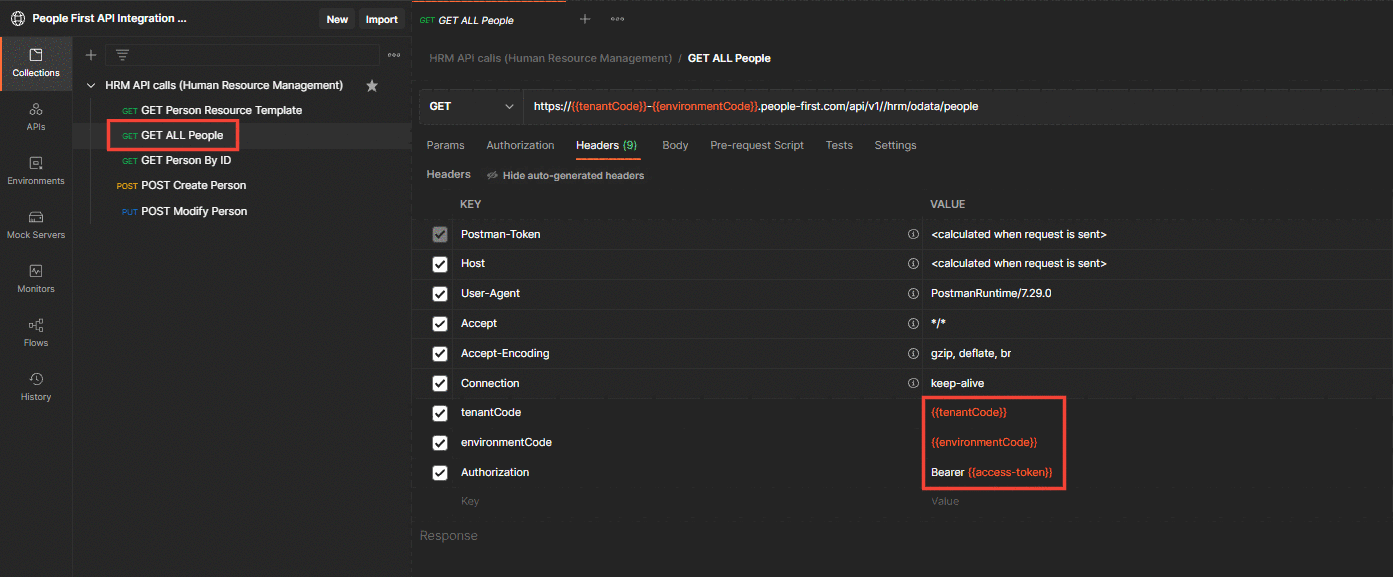 Screenshot to demonstrate Get All People function in API client