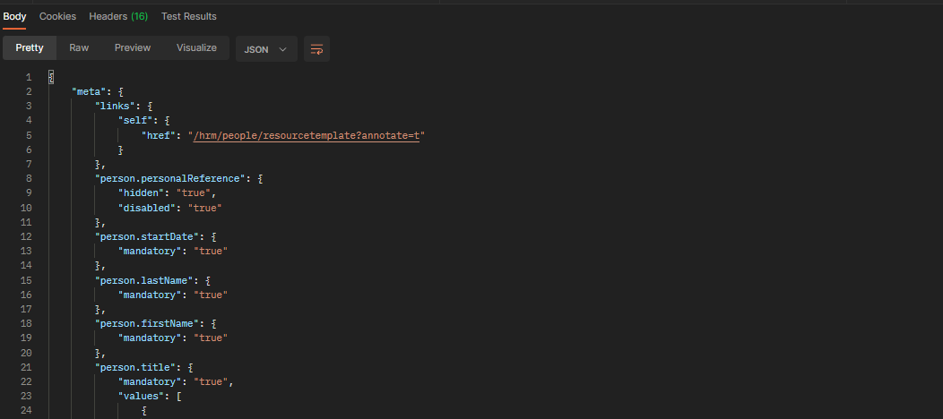 Screenshot to demonstrate successful call response in API client