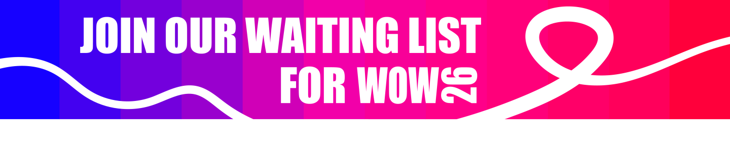 Text which reads 'Join our waiting list for WOW26'