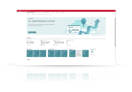 Dynamics 365 Business Central platform homepage