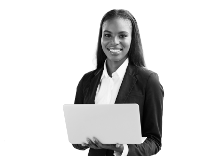 A lady with a laptop, happy after integrating their finance solutions with CCH tagetik
