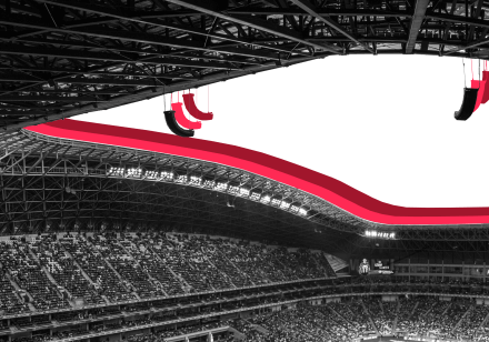 Football stadium with fans 