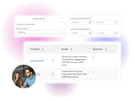 Performance management dashboard showing employee check-ins, goals, ratings and AI-generated meeting summaries
