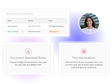 Screenshot to demonstrate onboarding features in People First