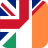 Flag showing half UK and half Ireland flags